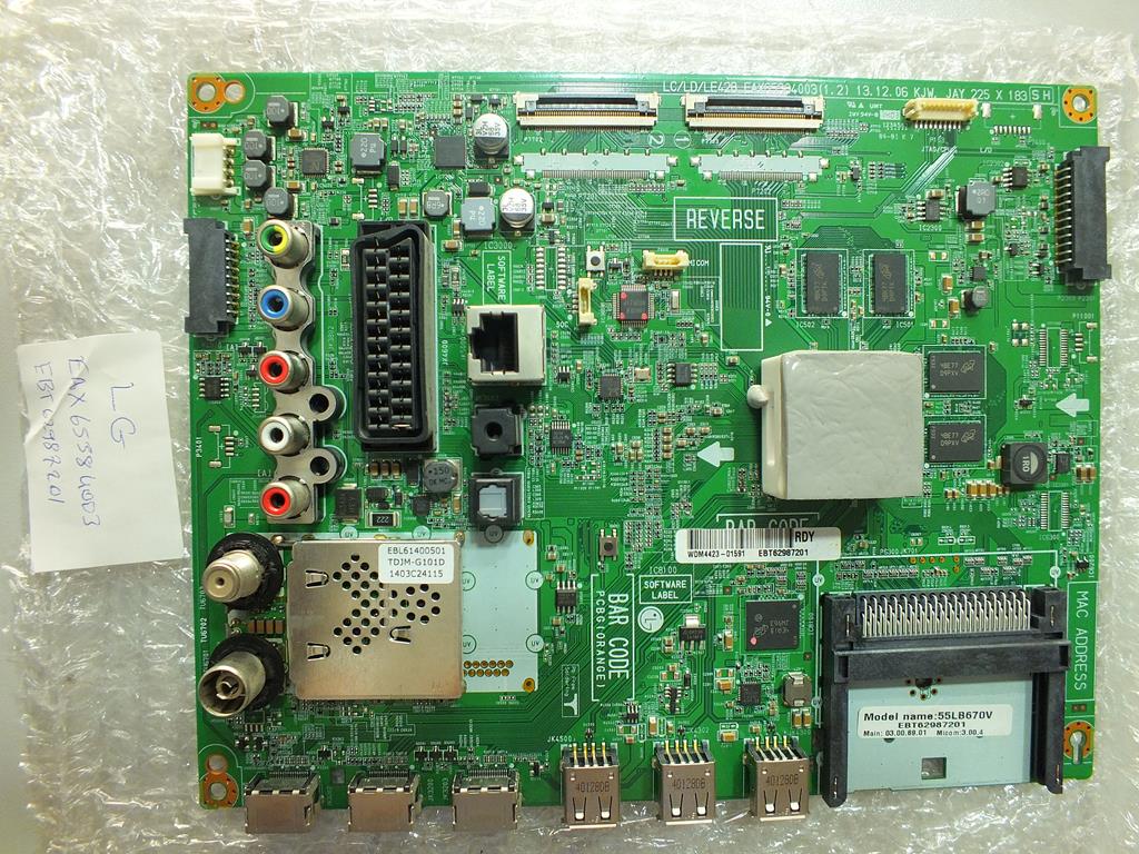 EBT62987201 - EAX65384003 (1.2)- EAX65384004 (1.5)- LG - 55LB670V - 47LB670V- MAIN BOARD- ANAKART